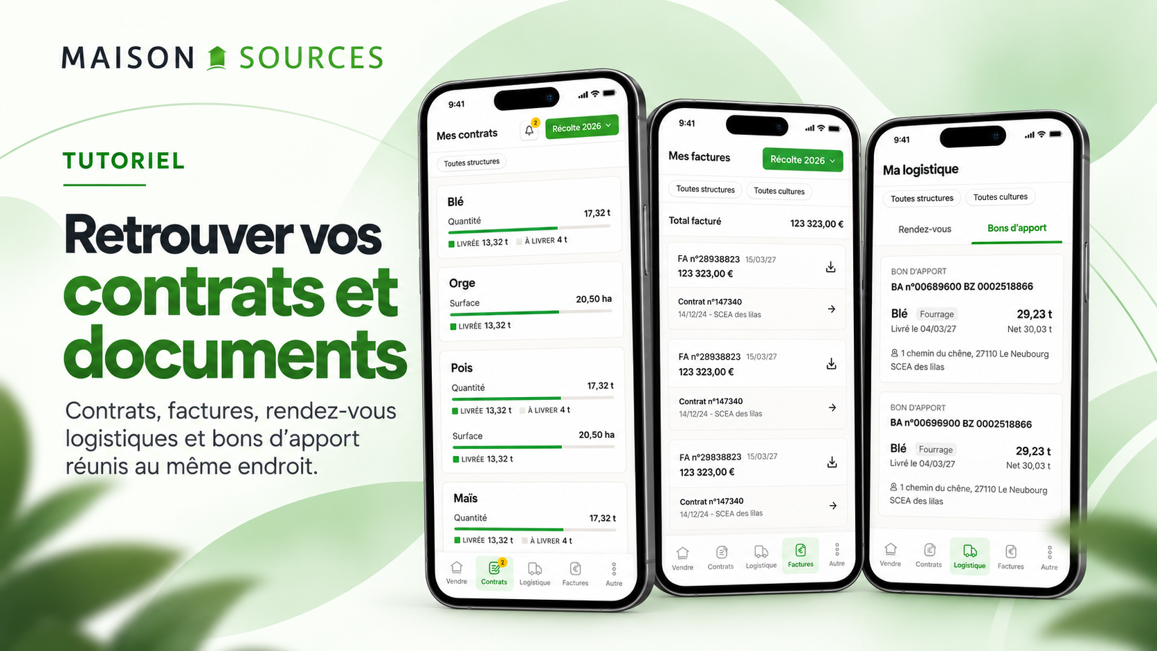 Retrouver vos contrats et documents sur Maison Sources